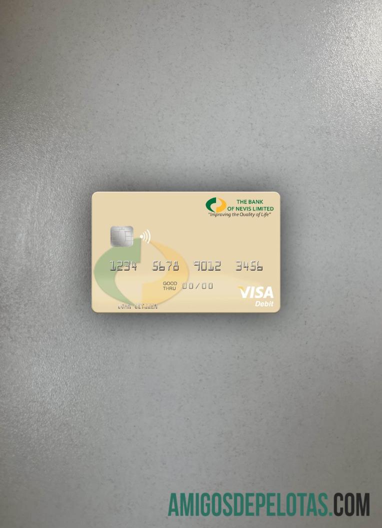 Saint Kitts And Nevis Bank Of Nevis Visa Cartão de Débito Photolook Front exemplo real